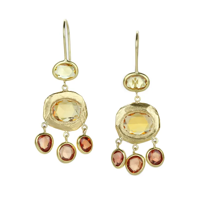 Page Sargisson Earrings Orange Ombre Chandelier Earrings
