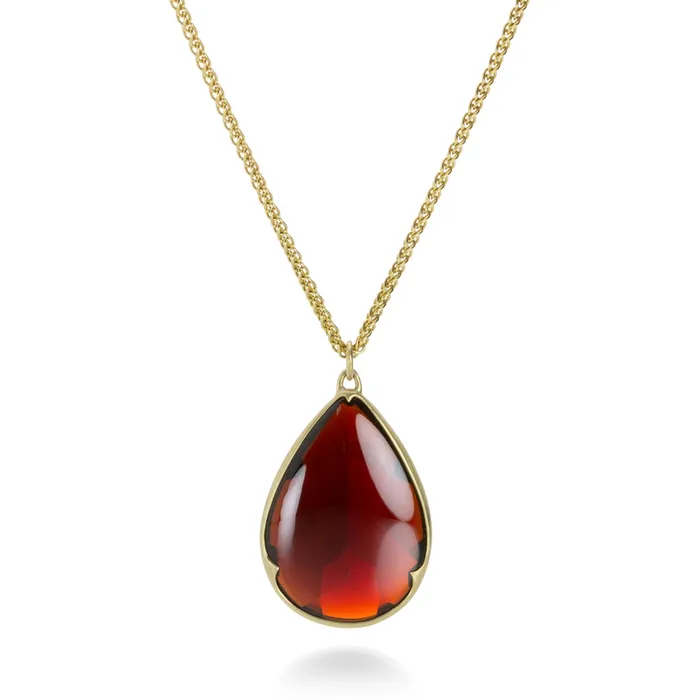 Pear Shaped Almandine Garnet Pendant Necklace Gabriella Kiss Necklaces