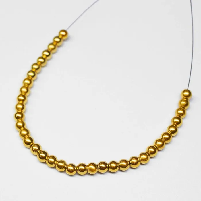 PreStyled Sets 18k Solid Yellow Gold Handmade Tribal Round Sphere Spacer Beads Strand 4mm 20pc Jalvi Co PreStyled Sets 18k Solid Yellow Gold Handmade Tribal Round Sphere Spacer Beads Strand 4mm 20pc Jalvi Co