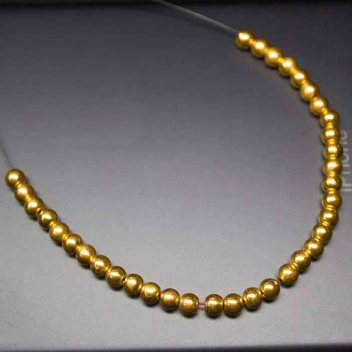 PreStyled Sets 18k Solid Yellow Gold Handmade Tribal Round Sphere Spacer Beads Strand 4mm 20pc Jalvi Co PreStyled Sets 18k Solid Yellow Gold Handmade Tribal Round Sphere Spacer Beads Strand 4mm 20pc Jalvi Co