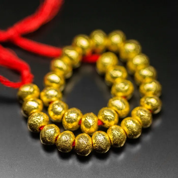 PreStyled Sets Jalvi Co 20pc Handmade 18k Solid Gold Handmade Textured Rondelle Hollow Beads Spacer Findings PreStyled Sets Jalvi Co 20pc Handmade 18k Solid Gold Handmade Textured Rondelle Hollow Beads Spacer Findings