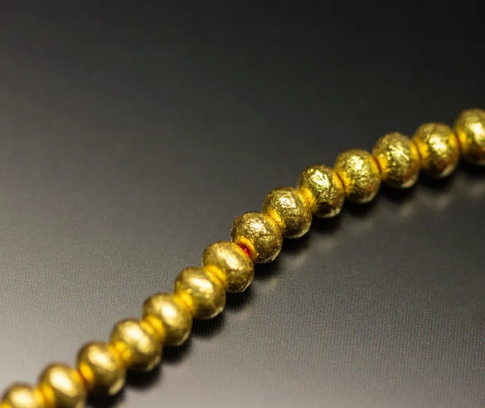 PreStyled Sets Jalvi Co 20pc Handmade 18k Solid Gold Handmade Textured Rondelle Hollow Beads Spacer Findings PreStyled Sets Jalvi Co 20pc Handmade 18k Solid Gold Handmade Textured Rondelle Hollow Beads Spacer Findings