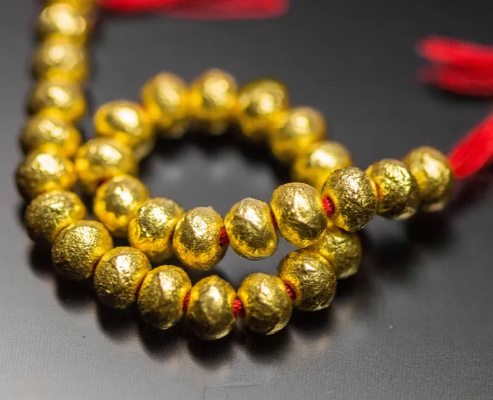 PreStyled Sets Jalvi Co 20pc Handmade 18k Solid Gold Handmade Textured Rondelle Hollow Beads Spacer Findings PreStyled Sets Jalvi Co 20pc Handmade 18k Solid Gold Handmade Textured Rondelle Hollow Beads Spacer Findings