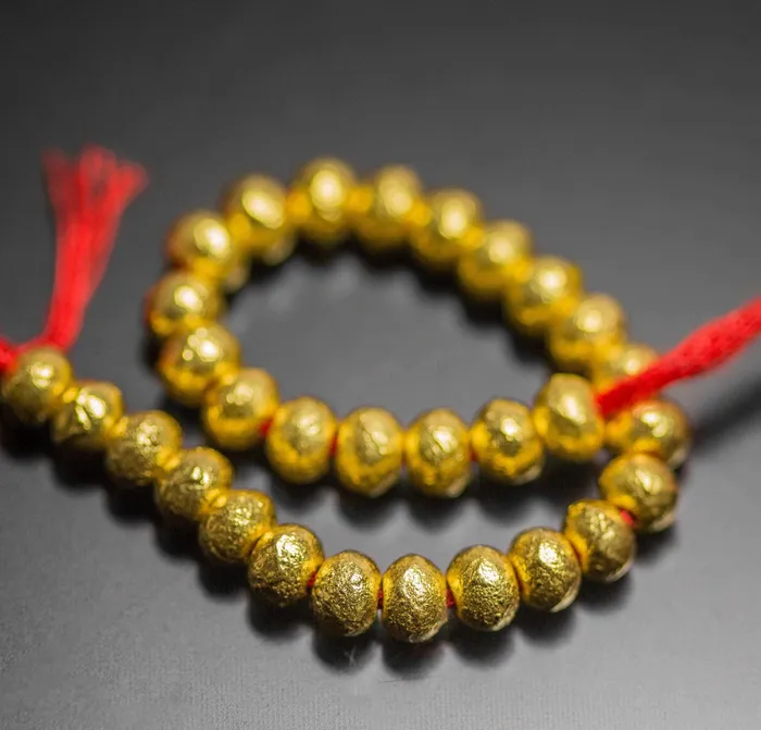 PreStyled Sets Jalvi Co 20pc Handmade 18k Solid Gold Handmade Textured Rondelle Hollow Beads Spacer Findings PreStyled Sets Jalvi Co 20pc Handmade 18k Solid Gold Handmade Textured Rondelle Hollow Beads Spacer Findings