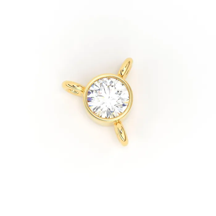 PreStyled Sets Jalvi Co 6x55mm 18k Solid Yellow Gold Brilliant Diamond Bezel Three Bail Y Shape Connector Spacer Finding PreStyled Sets Jalvi Co 6x55mm 18k Solid Yellow Gold Brilliant Diamond Bezel Three Bail Y Shape Connector Spacer Finding
