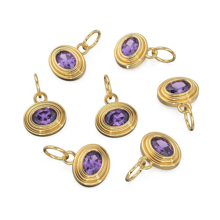 PreStyled Sets Jalvi Co African Amethyst Charms 14k Yellow Solid Gold Bubble Bezel Charm Pendant Purple Oval Gemstone Bezel 18K Gold Jewelry Finding PreStyled Sets Jalvi Co African Amethyst Charms 14k Yellow Solid Gold Bubble Bezel Charm Pendant Purple Oval Gemstone Bezel 18K Gold Jewelry Finding
