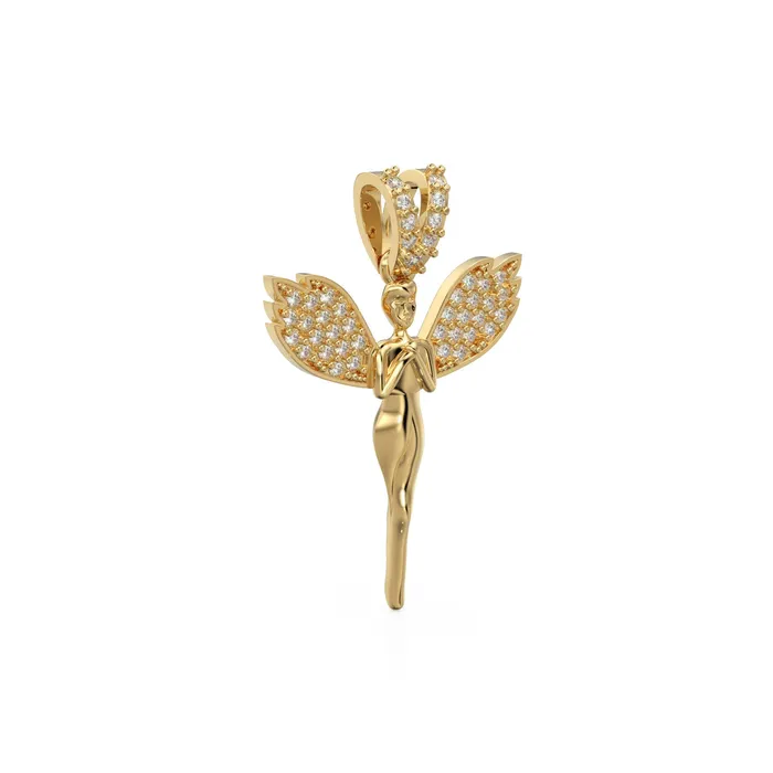 PreStyled Sets Jalvi Co Diamond Angel 14k Gold Wing Pendant PreStyled Sets Jalvi Co Diamond Angel 14k Gold Wing Pendant