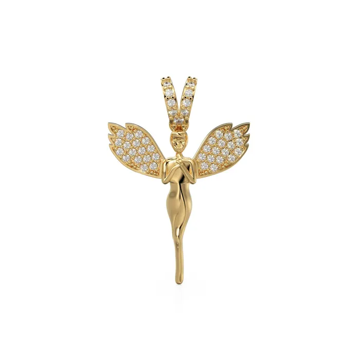 PreStyled Sets Jalvi Co Diamond Angel 14k Gold Wing Pendant PreStyled Sets Jalvi Co Diamond Angel 14k Gold Wing Pendant
