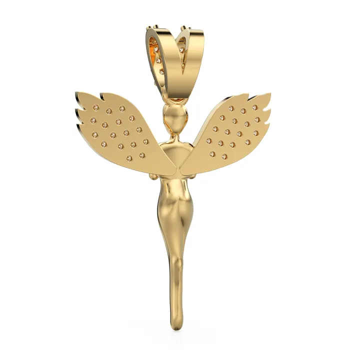 PreStyled Sets Jalvi Co Diamond Angel 14k Gold Wing Pendant PreStyled Sets Jalvi Co Diamond Angel 14k Gold Wing Pendant