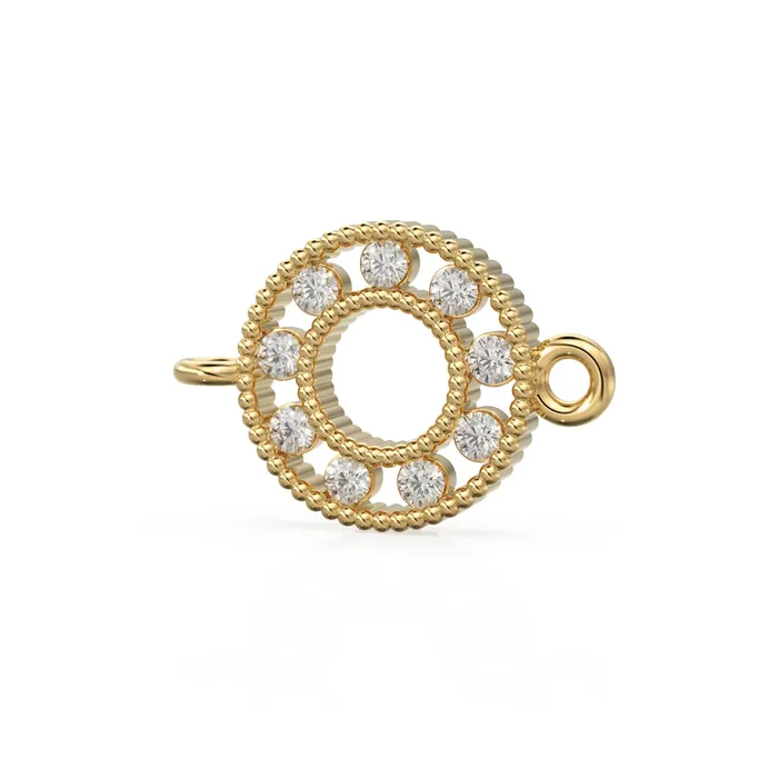 PreStyled Sets Jalvi Co Round Gold Link 18k Solid Yellow Gold Brilliant Diamond Connector Spacer Solid 14k Gold Handmade Link Finding PreStyled Sets Jalvi Co Round Gold Link 18k Solid Yellow Gold Brilliant Diamond Connector Spacer Solid 14k Gold Handmade Link Finding