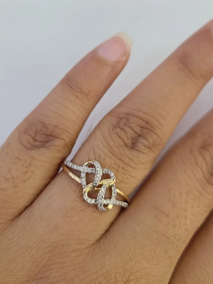 Real 10k Hearts Diamond Ladies Ring Women Casual 10Kt Yellow Gold Globalwatches10 Rings