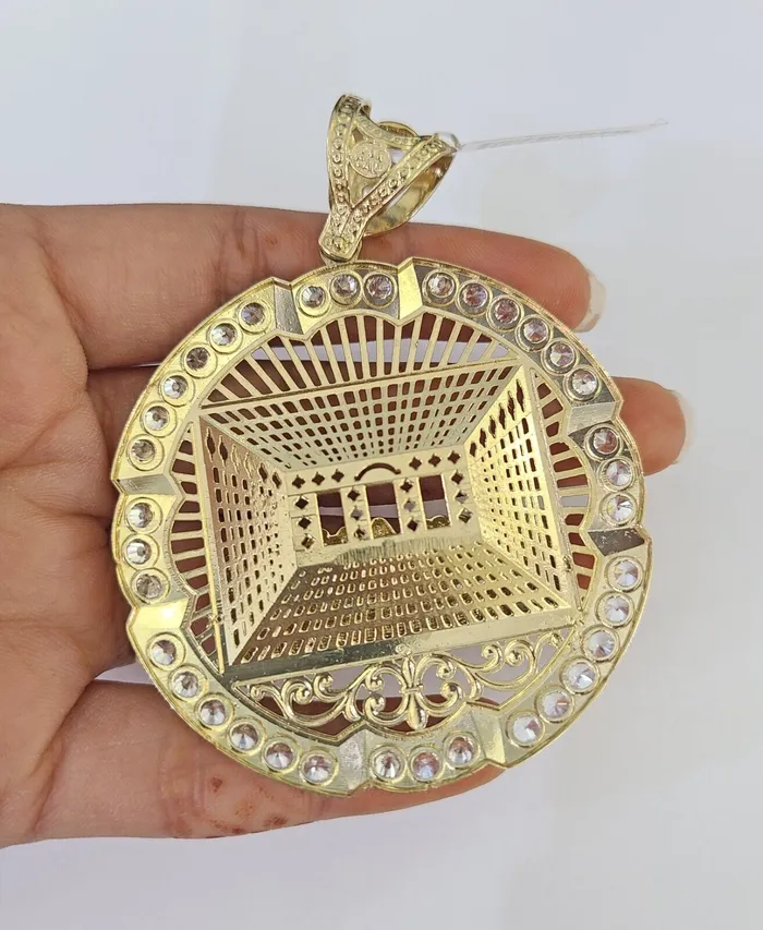 Real 10k Rope Chain Last Supper Charm Set 10mm 2030 Inch Necklace Yellow Gold Globalwatches10 Necklaces
