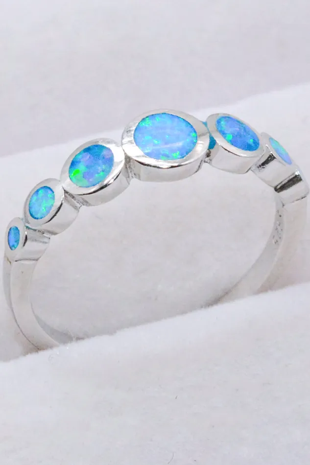 Rings 925 Sterling Silver MultiOpal Ring Trendsi