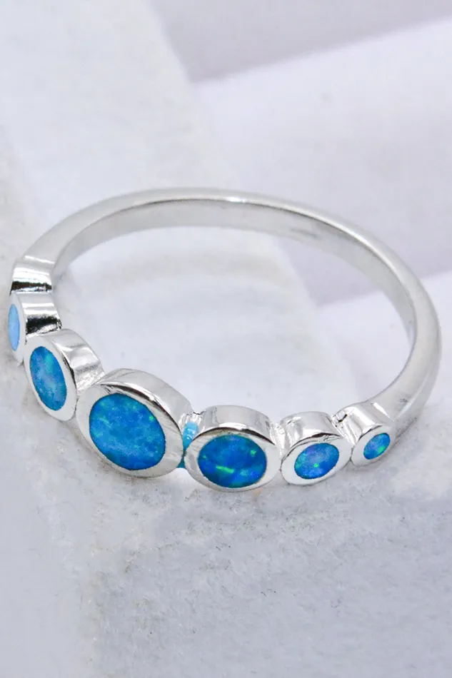 Rings 925 Sterling Silver MultiOpal Ring Trendsi