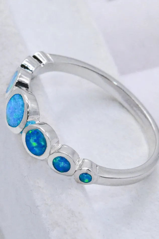 Rings 925 Sterling Silver MultiOpal Ring Trendsi