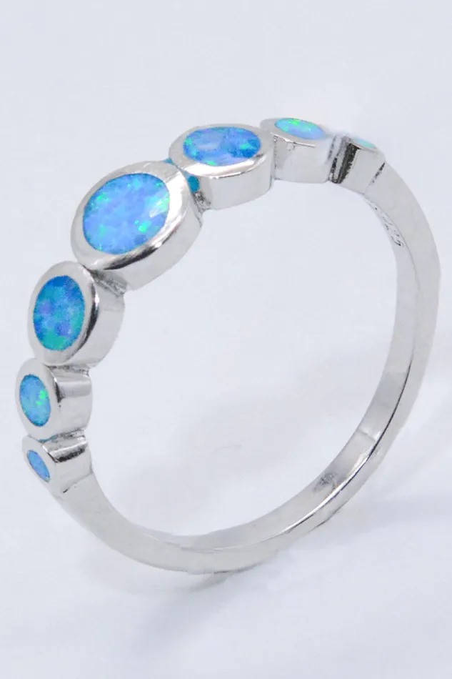 Rings 925 Sterling Silver MultiOpal Ring Trendsi