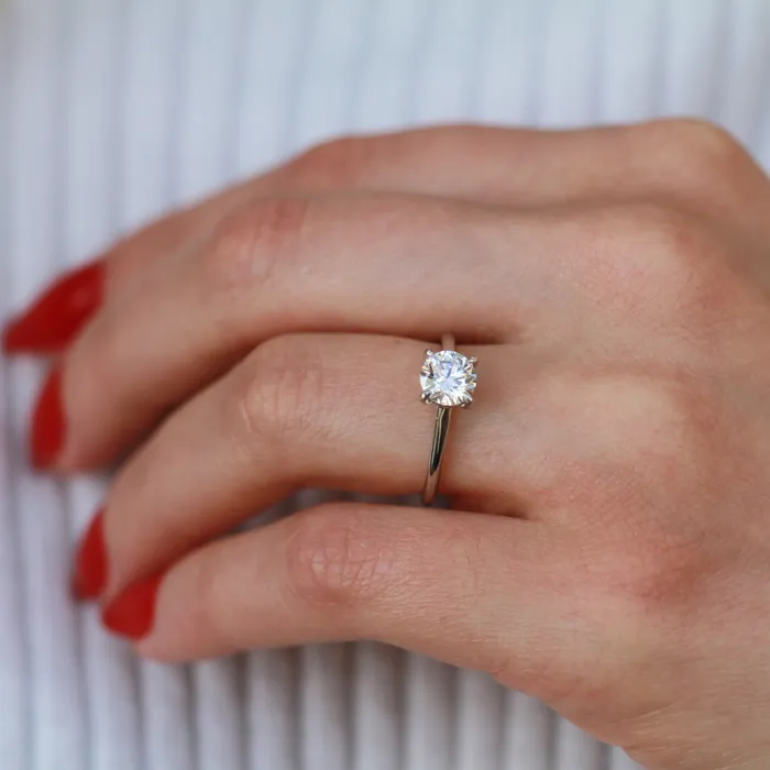 Rings Diamond Evolution 14kt White Gold 100cttw LabCreated Diamond Solitaire Engagement Ring