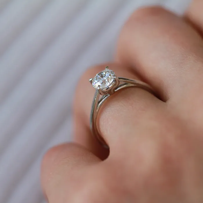 Rings Diamond Evolution 14kt White Gold 100cttw LabCreated Diamond Solitaire Engagement Ring