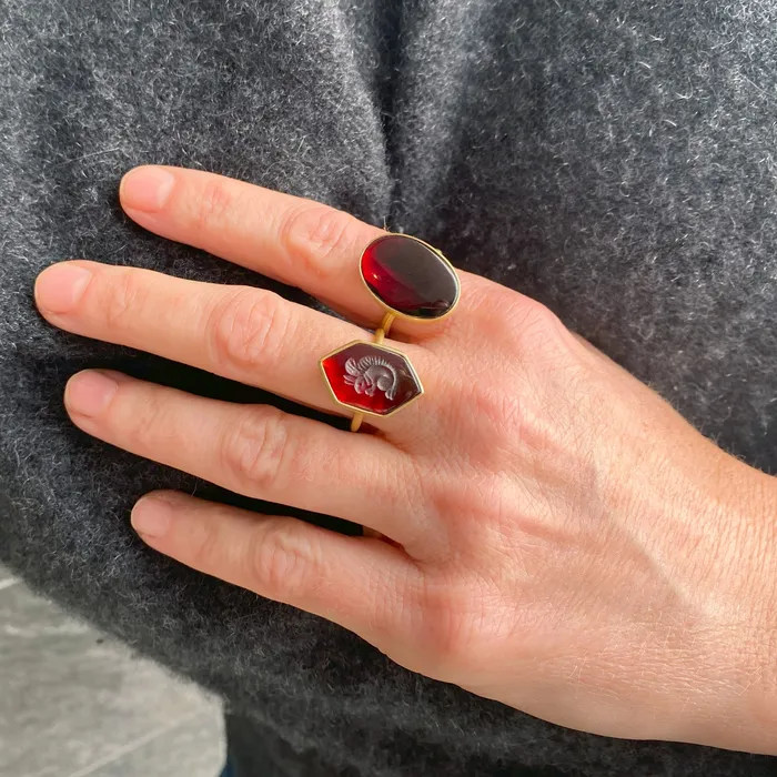 Rings Gabriella Kiss 18k Oval Almandine Garnet Ring Rings Gabriella Kiss 18k Oval Almandine Garnet Ring