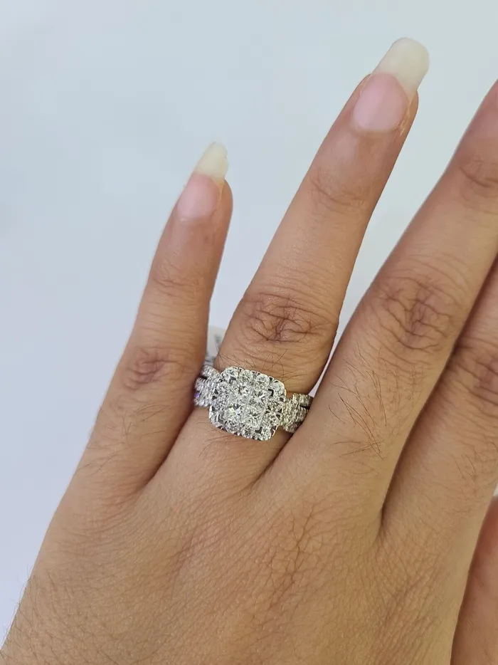 Rings Gold and Diamond Real 14k Diamond Ladies Ring Yellow Gold Bridal Women Engagement Wedding