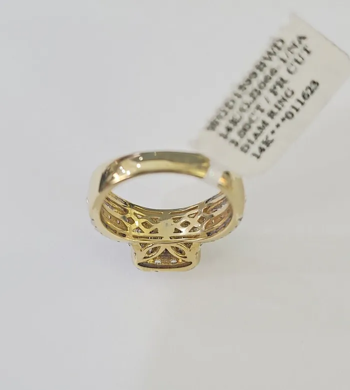 Rings Gold and Diamond Real 14k Diamond Ladies Ring Yellow Gold Bridal Women Engagement Wedding