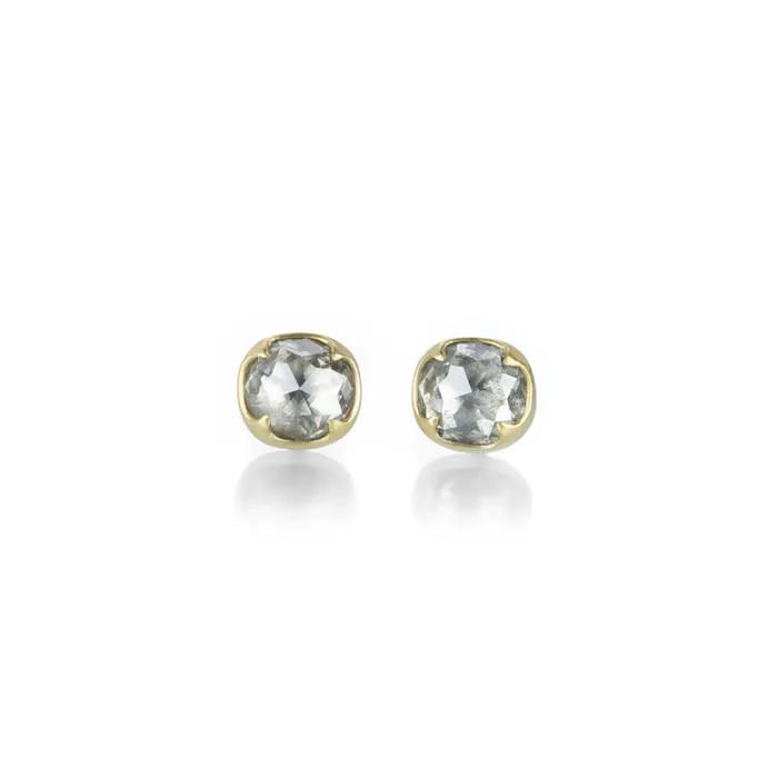 Rings Gray Rose Cut Diamond Studs Gabriella Kiss