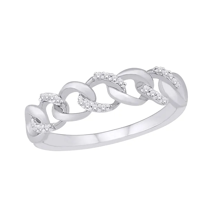 Rings Independent Jewellers 10kt White Gold 015cttw Diamond Chain Ring