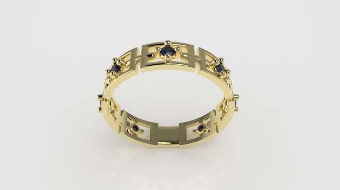 Rings JCM DESIGN JEWELRY 14K Band Ring with 7 SAPPHIRE it is for daily use