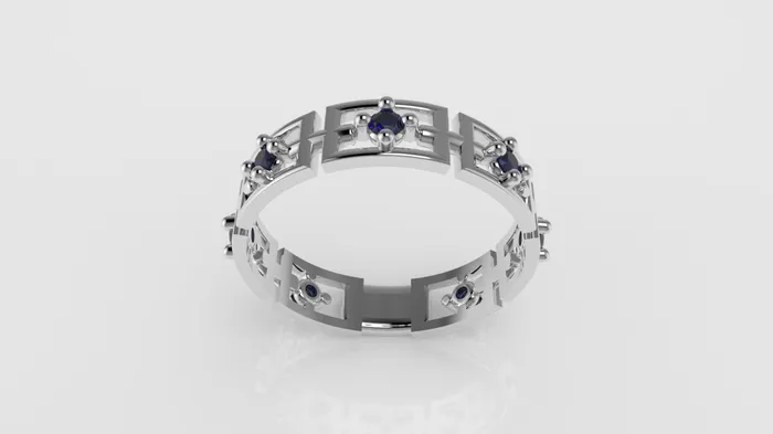 Rings JCM DESIGN JEWELRY 14K Band Ring with 7 SAPPHIRE it is for daily use