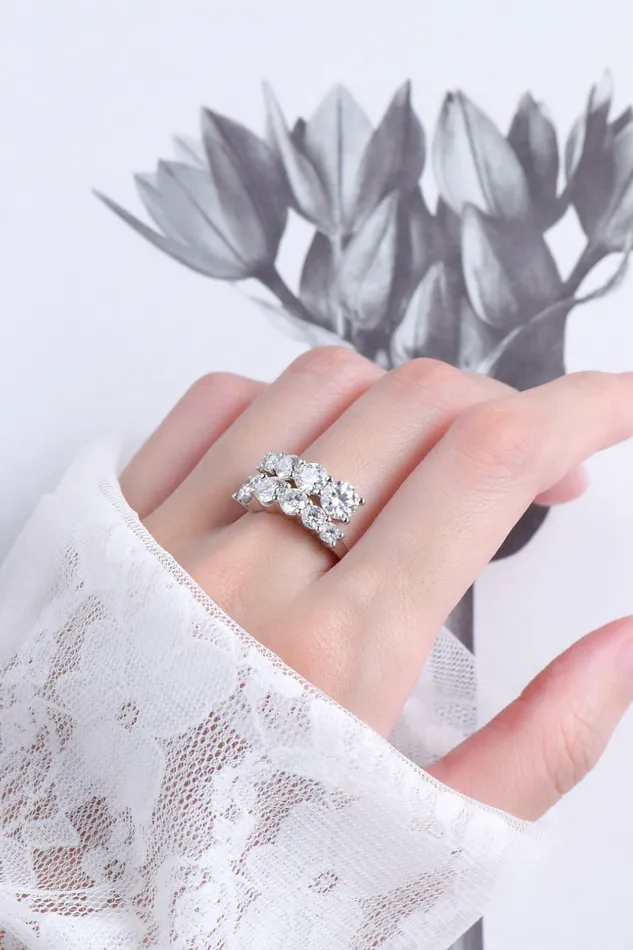 Rings Moissanite 925 Sterling Silver Ring Trendsi