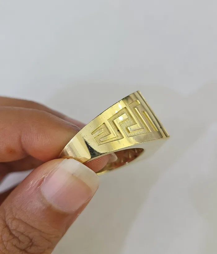Rings Real 10k Ring Medusa Head Fancy Black Design Yellow Gold Men Casual 10kt Gold and Diamond