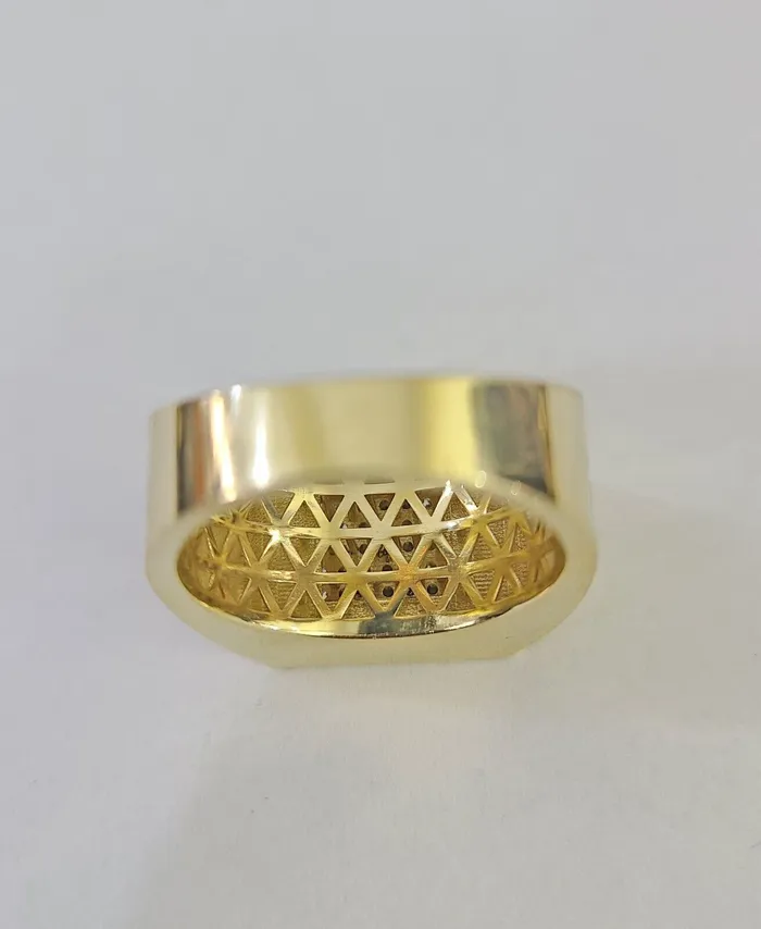 Rings Real 10k Ring Medusa Head Fancy Black Design Yellow Gold Men Casual 10kt Gold and Diamond