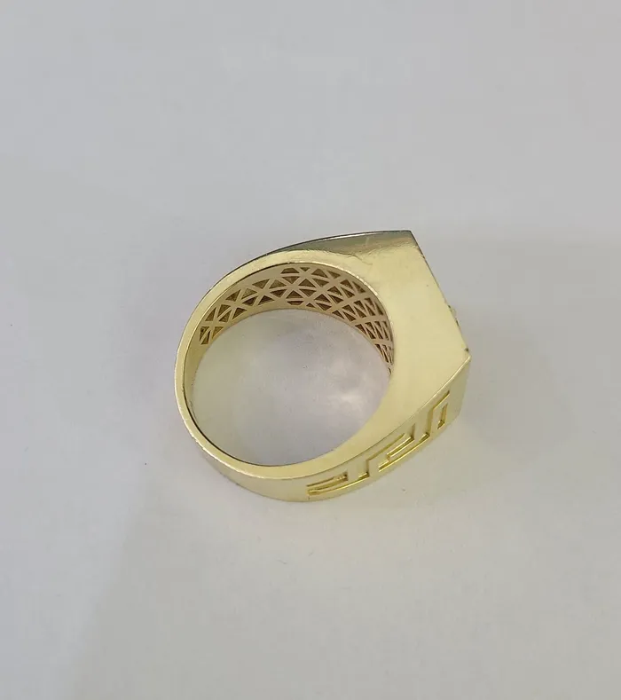 Rings Real 10k Ring Medusa Head Fancy Black Design Yellow Gold Men Casual 10kt Gold and Diamond