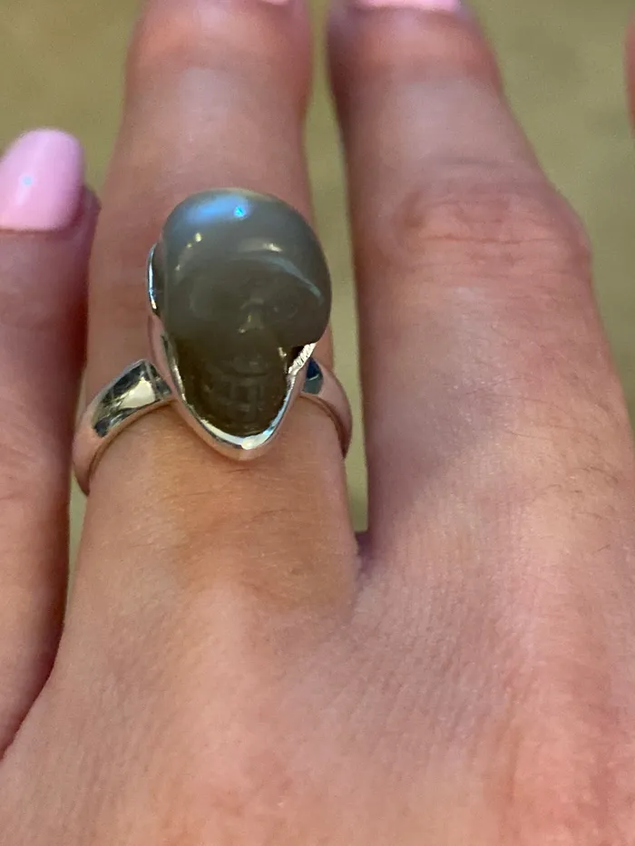 Rings Sophiareneboutique Sterling Silver Labradorite Skull Ring