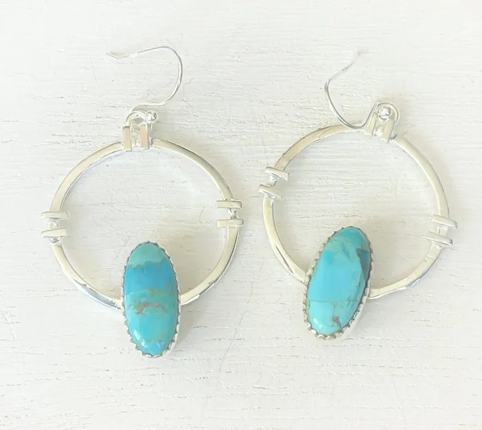Rings Sterling Silver Artisan Turquoise Hoops Sophiareneboutiquecom
