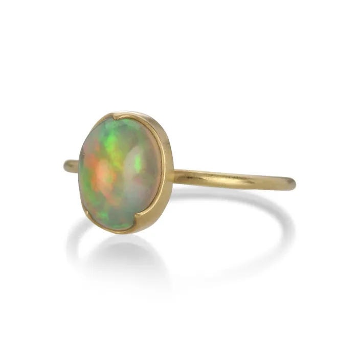 Rings Tiny Oval Ethiopian Opal Ring Gabriella Kiss
