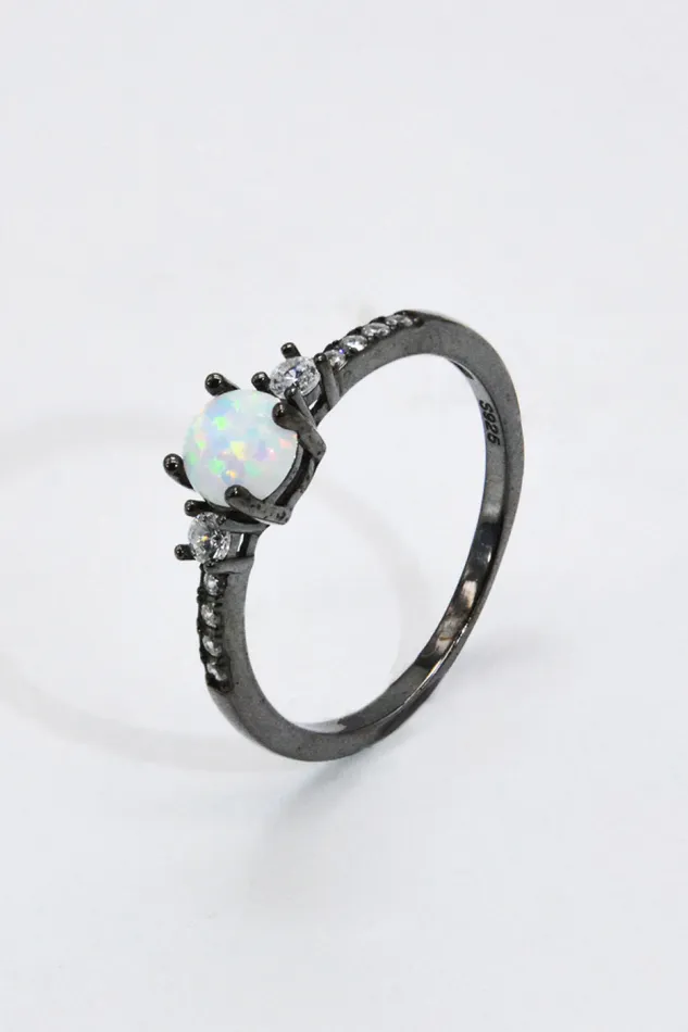 Rings Trendsi 925 Sterling Silver Round Opal Ring