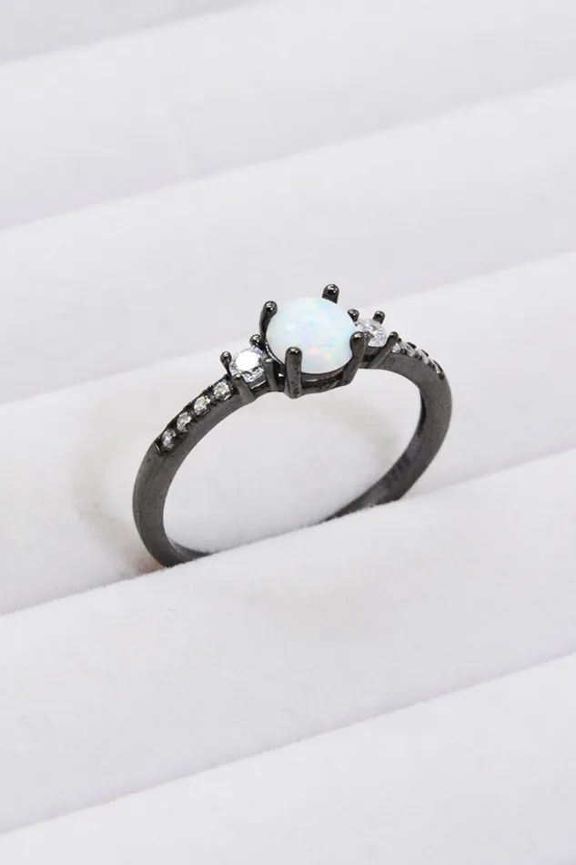 Rings Trendsi 925 Sterling Silver Round Opal Ring