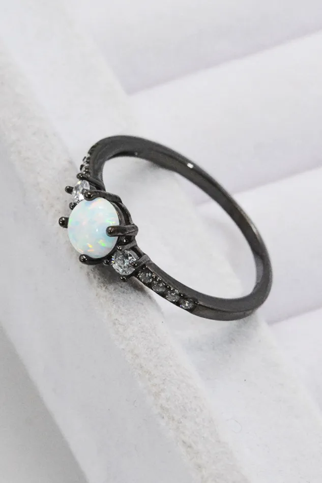 Rings Trendsi 925 Sterling Silver Round Opal Ring