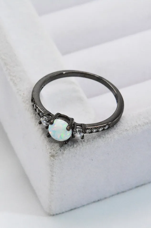 Rings Trendsi 925 Sterling Silver Round Opal Ring