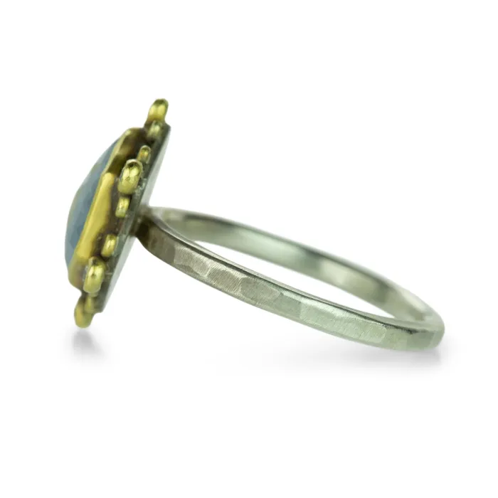Rose Cut Pale Blue Sapphire Ring Ananda Khalsa Rings Rose Cut Pale Blue Sapphire Ring Ananda Khalsa Rings