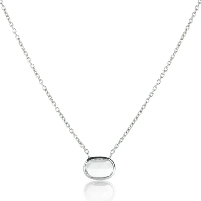 Sethi Couture Necklaces Oval Rose Cut Diamond Pendant Necklace