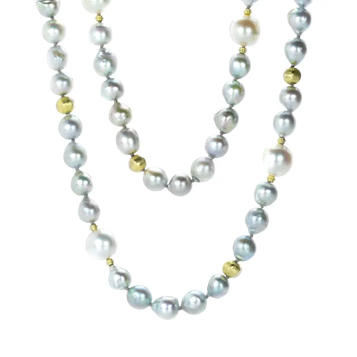 Silver Akoya and South Sea Pearl Necklace Barbara Heinrich Necklaces