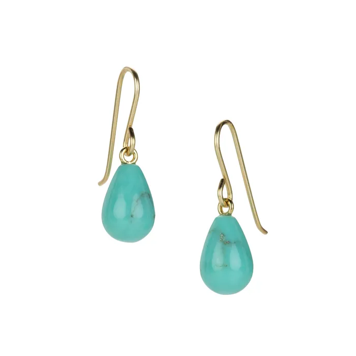 Small Chinese Turquoise Drop Earrings Maria Beaulieu Earrings