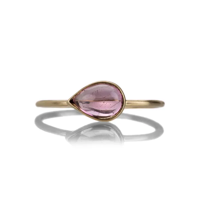 Small Pear Shaped Pink Tourmaline Ring Margaret Solow Rings