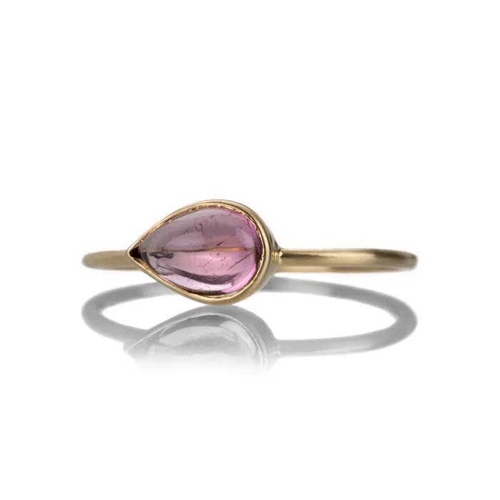 Small Pear Shaped Pink Tourmaline Ring Margaret Solow Rings Small Pear Shaped Pink Tourmaline Ring Margaret Solow Rings