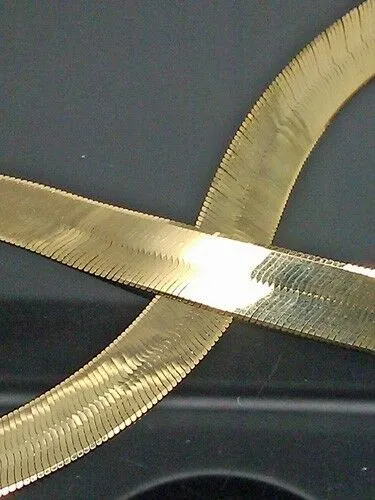 Solid 10k Yellow Gold Herringbone 9mm 20 inch Necklace Chain Gold and Diamond Necklaces