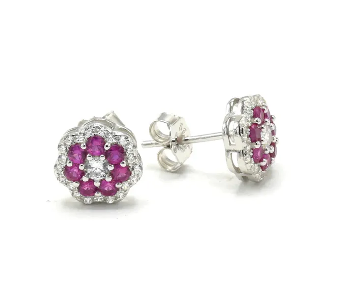Sophiareneboutiquecom Sterling Silver Pave Colored Studs Rings