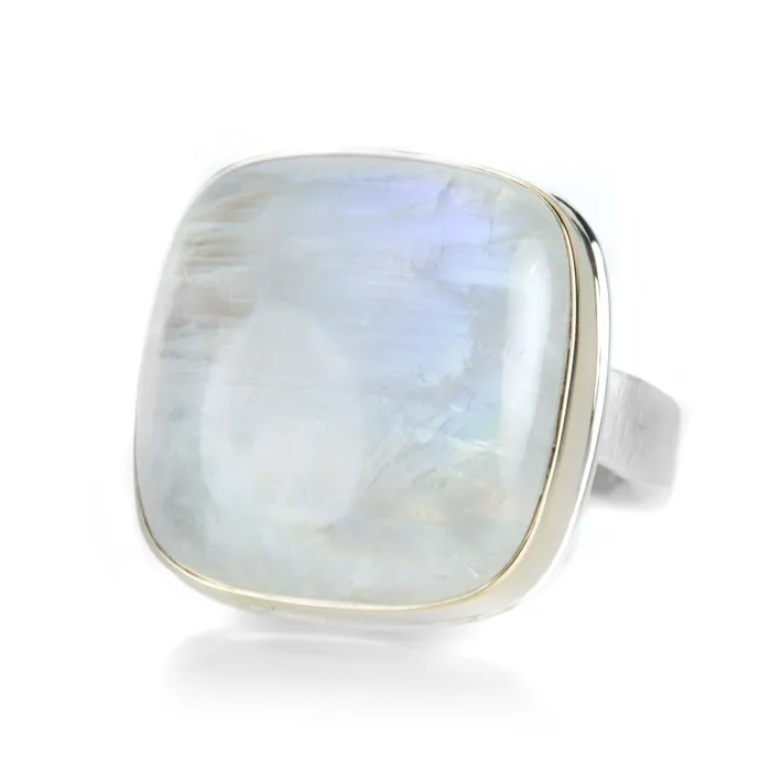 Square Rainbow Moonstone Ring Jamie Joseph Rings