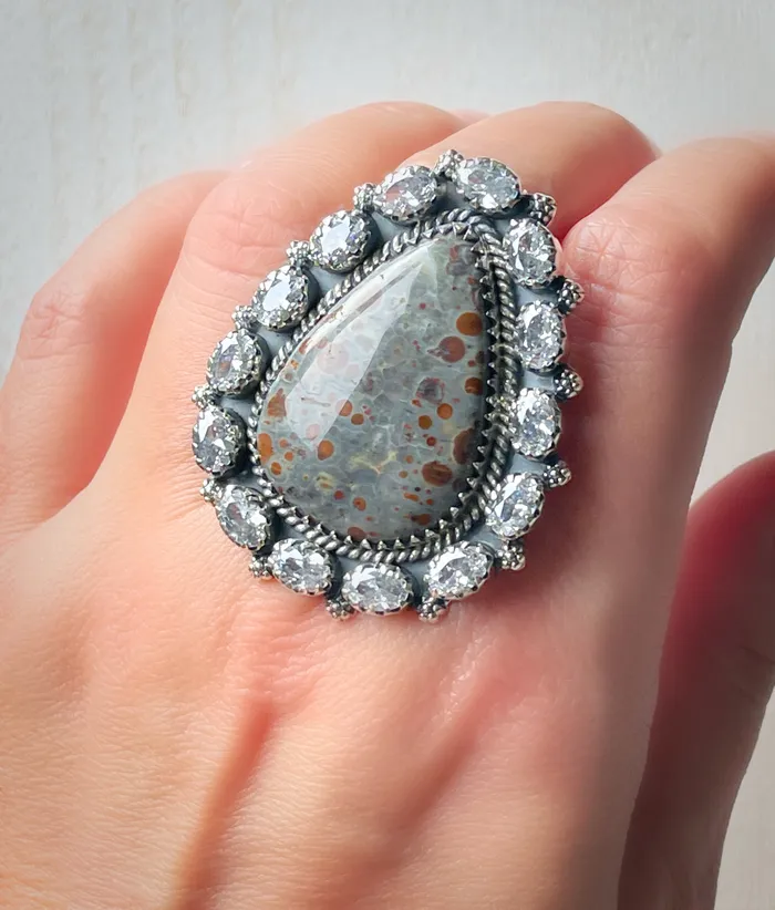 Sterling Silver Astroid Jasper White Topaz Cluster Rings Sophiareneboutiquecom Rings Sterling Silver Astroid Jasper White Topaz Cluster Rings Sophiareneboutiquecom Rings